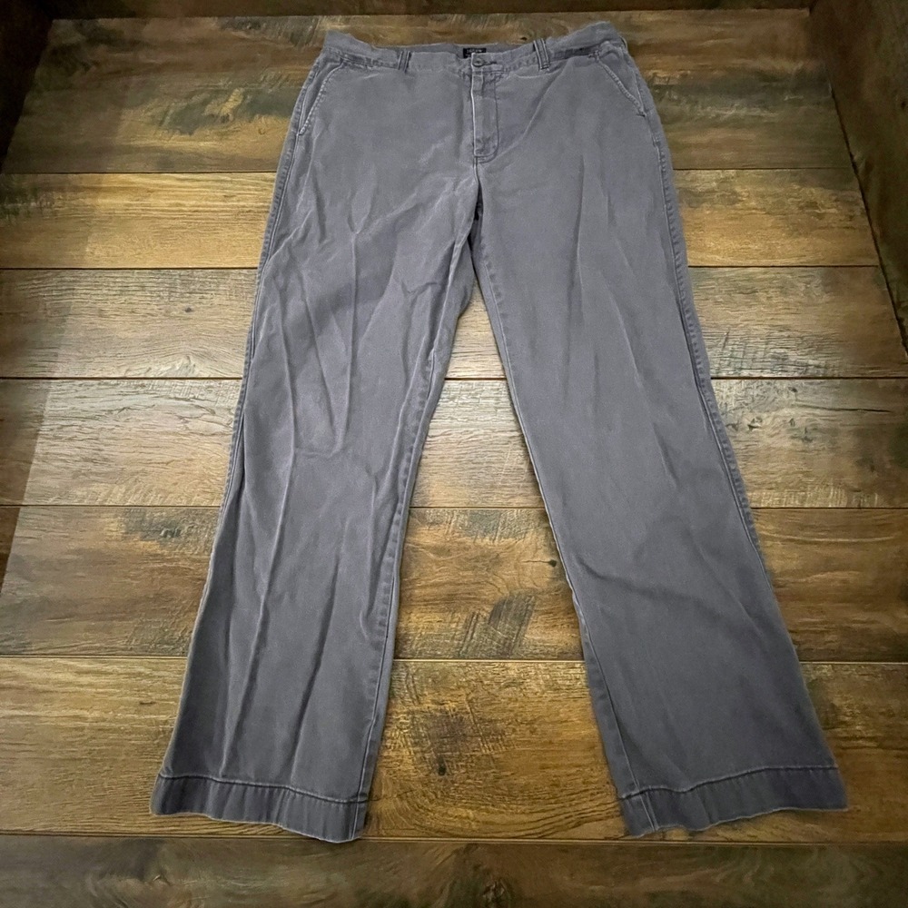 J.Crew Bleecker Chino Pants Mens 36x32 Gray Straight Leg Cotton Business Casual